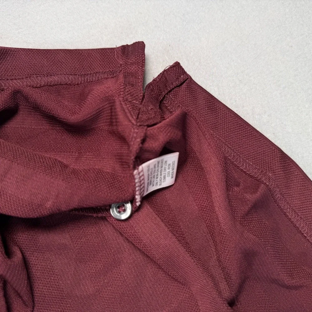 Greg Norman Tasso Elba Mens 3XLT Long Sleeve Polo Shirt Burgundy Play Dry New